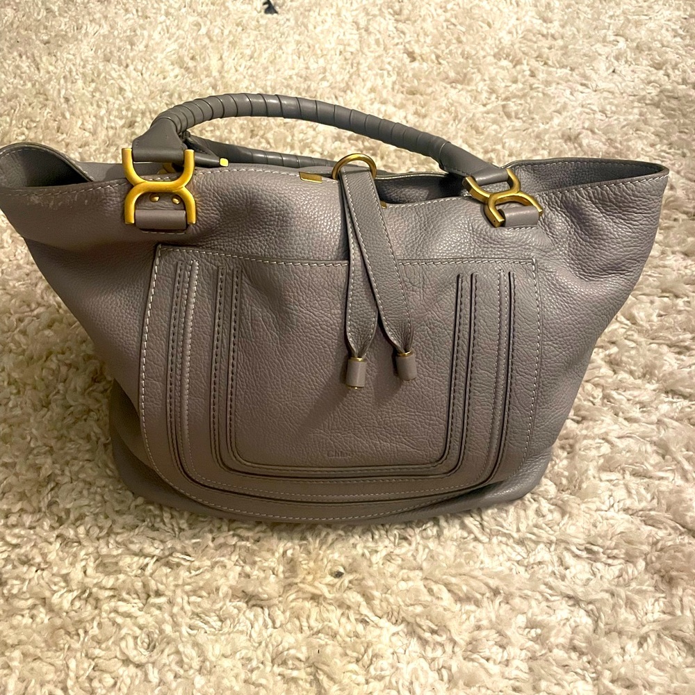 Authentic Chloe Marcie Tote in Cashmere Grey